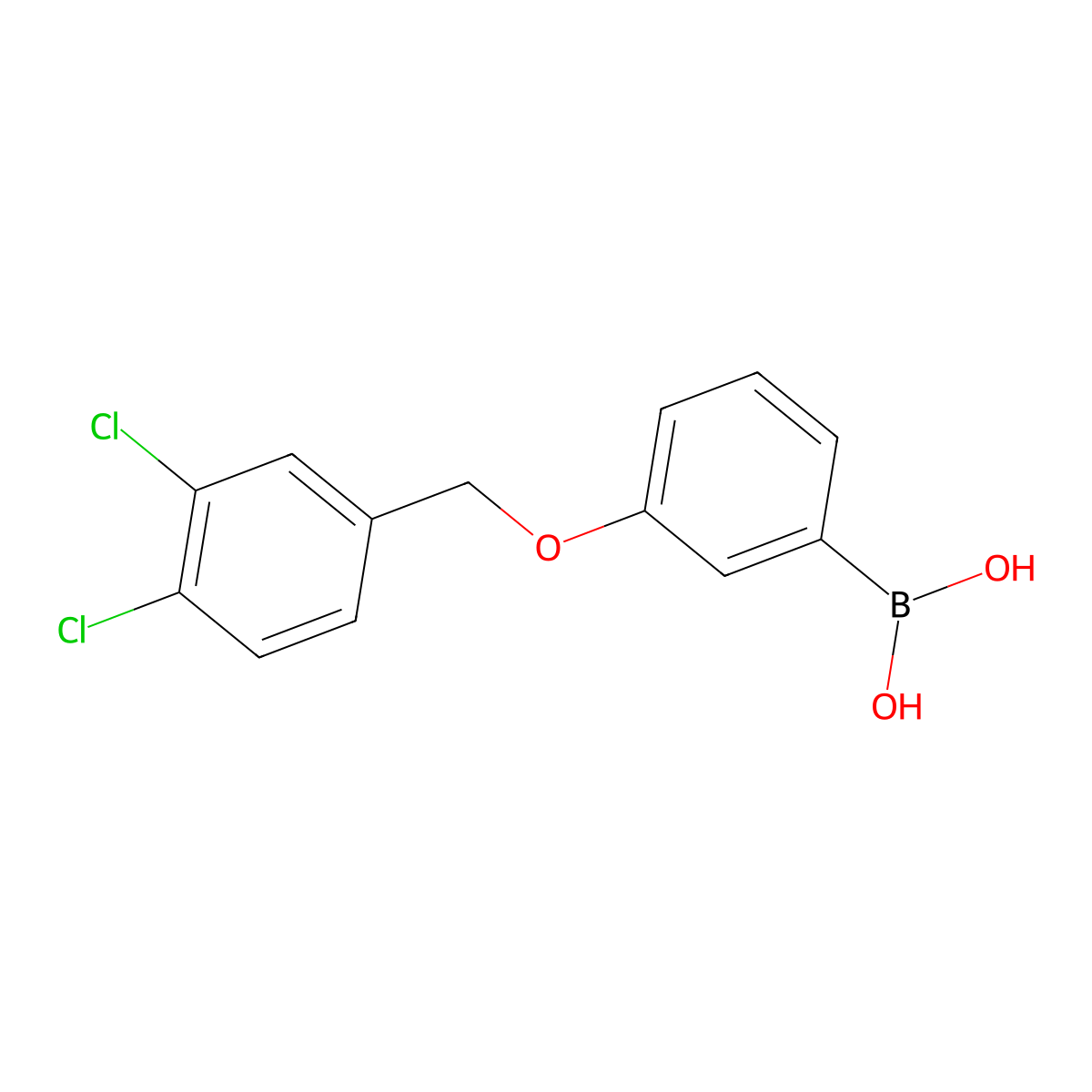 (3-((3,4-Dichlorobenzyl)oxy)phenyl)boronic acid molecular structure, CAS 1256358-47-0