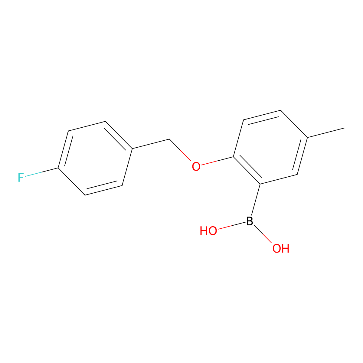 (2-((4-Fluorobenzyl)oxy)-5-methylphenyl)boronic acid molecular structure, CAS 1256358-49-2