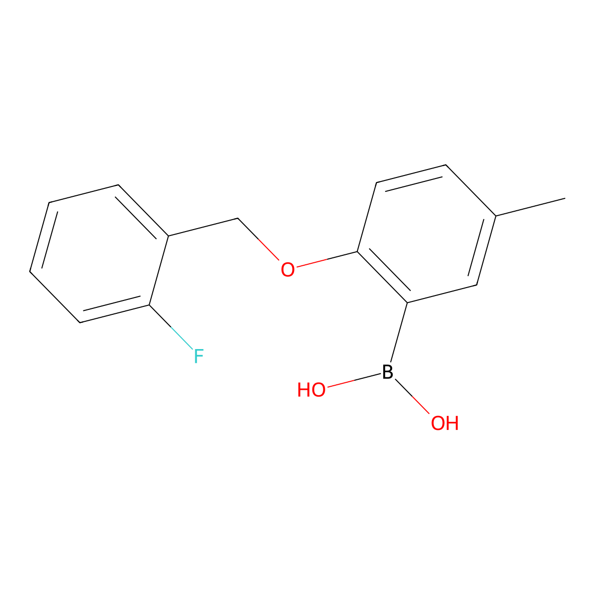 2-(2-Fluorophenylmethoxy)-5-methylphenylboronic acid molecular structure, CAS 1256358-51-6