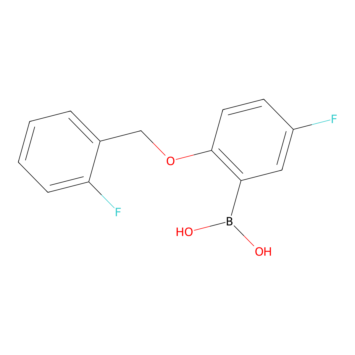 (5-Fluoro-2-((2-fluorobenzyl)oxy)phenyl)boronic acid molecular structure, CAS 1256358-52-7