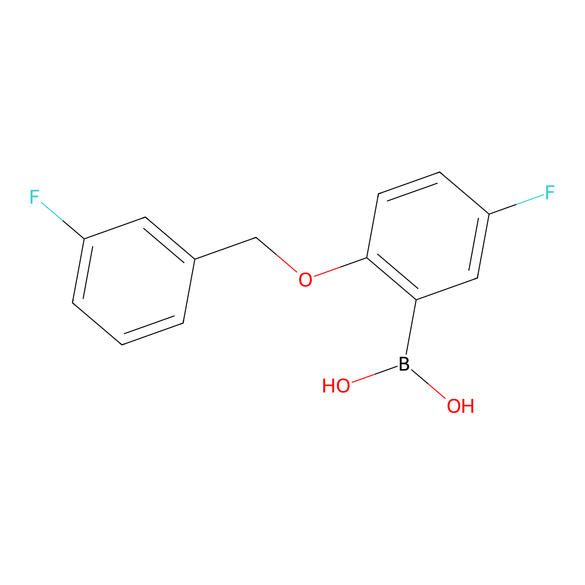 5-Fluoro-2-(3-fluorophenylmethoxy)phenylboronic acid molecular structure, CAS 1256358-53-8