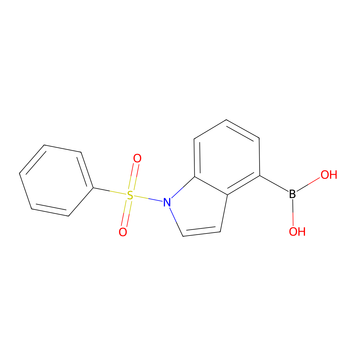 1-Benzenesulfonyl-1H-indole-4-boronic acid molecular structure, CAS 1256358-55-0