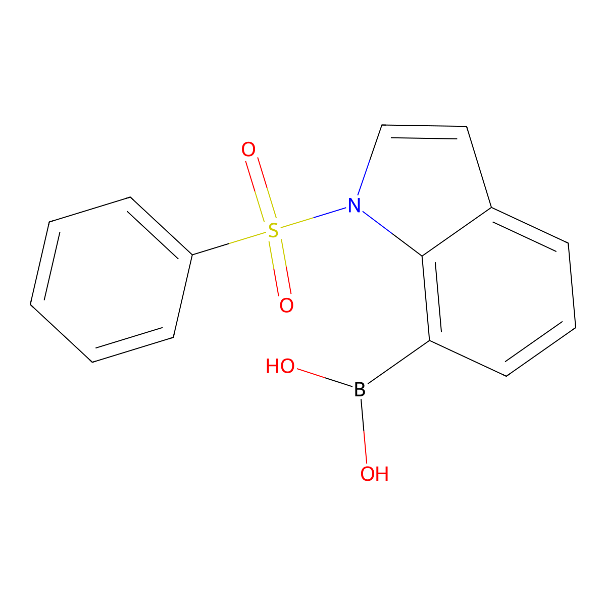 1-Benzenesulfonyl-1H-indole-7-boronic acid molecular structure, CAS 1256358-56-1