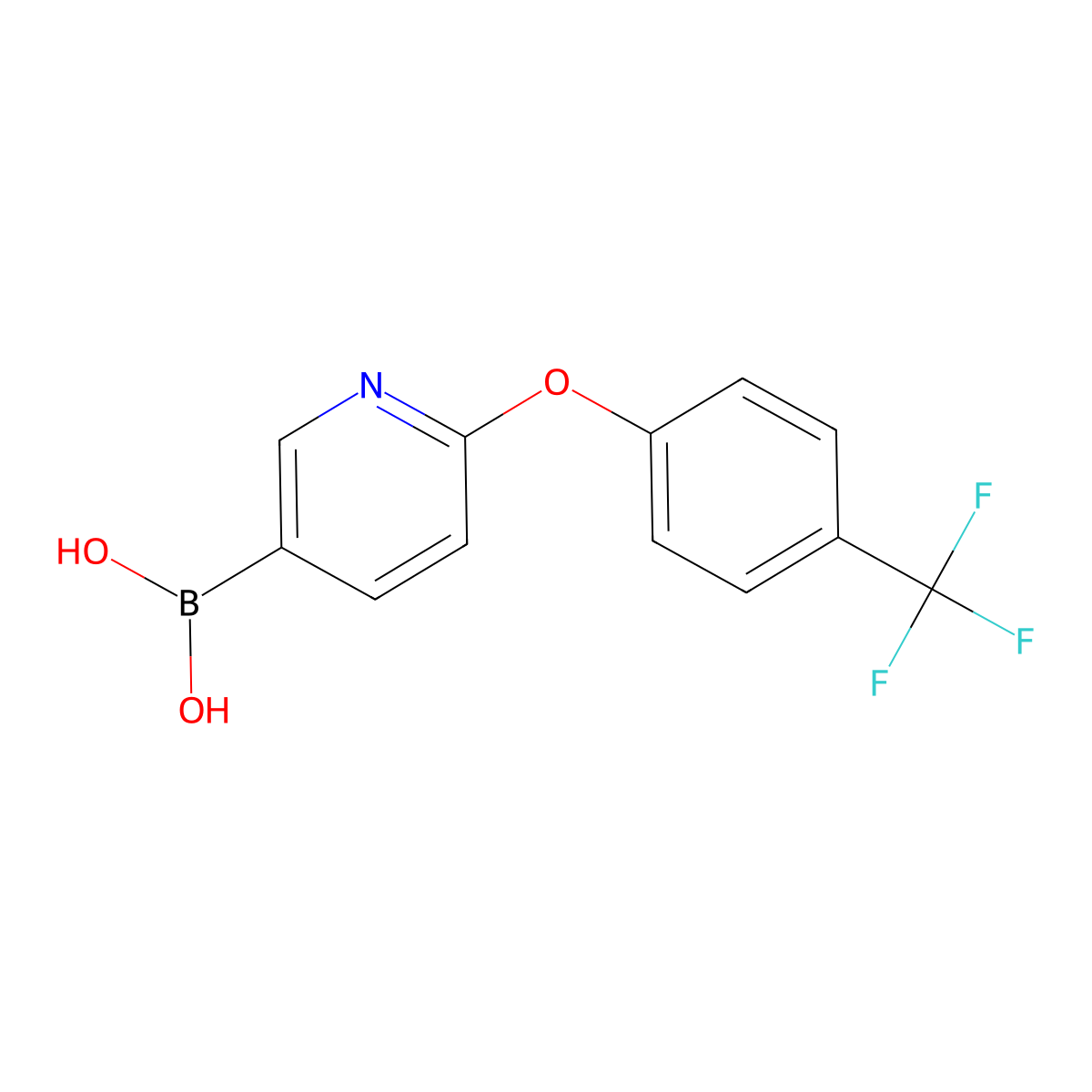 2-(4-Trifluoromethylphenoxy)pyridine-5-boronic acid molecular structure, CAS 1256358-58-3