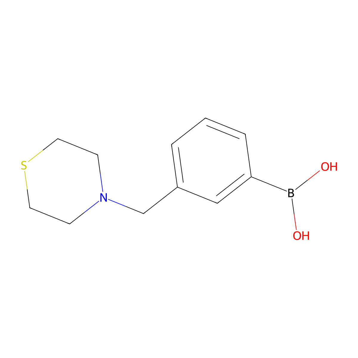 3-(Thiomorpholin-4-ylmethyl)phenylboronic acid molecular structure, CAS 1256358-59-4