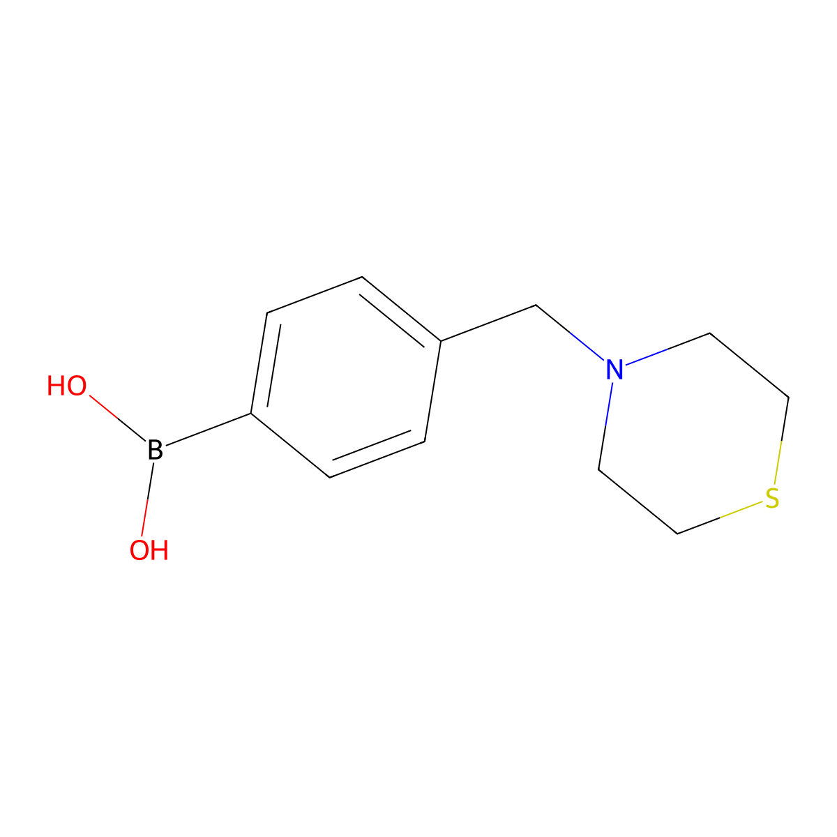 4-(Thiomorpholin-4-ylmethyl)phenylboronic acid molecular structure, CAS 1256358-60-7