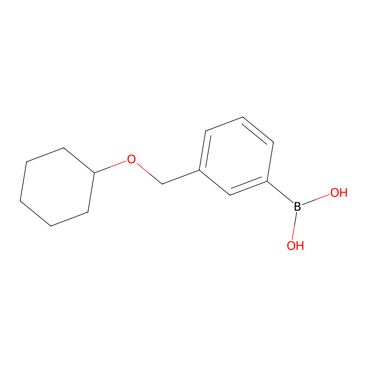 (3-((Cyclohexyloxy)methyl)phenyl)boronic acid molecular structure, CAS 1256358-64-1