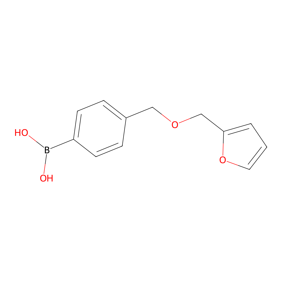 (4-((Furan-2-ylmethoxy)methyl)phenyl)boronic acid molecular structure, CAS 1256358-66-3