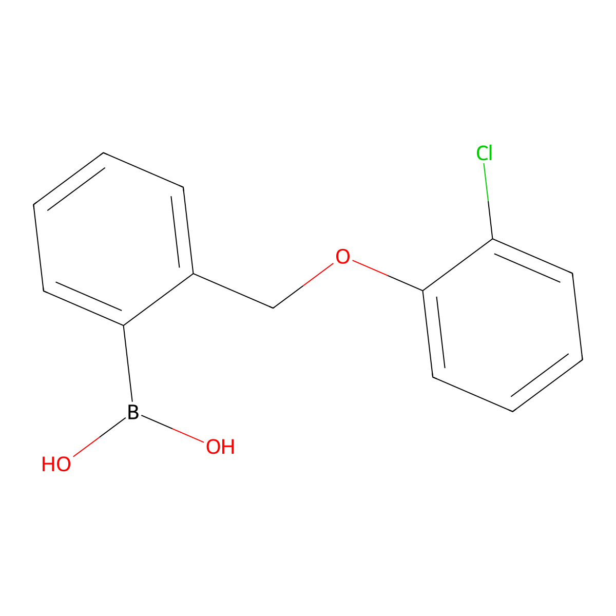 (2-((2-Chlorophenoxy)methyl)phenyl)boronic acid molecular structure, CAS 1256358-68-5