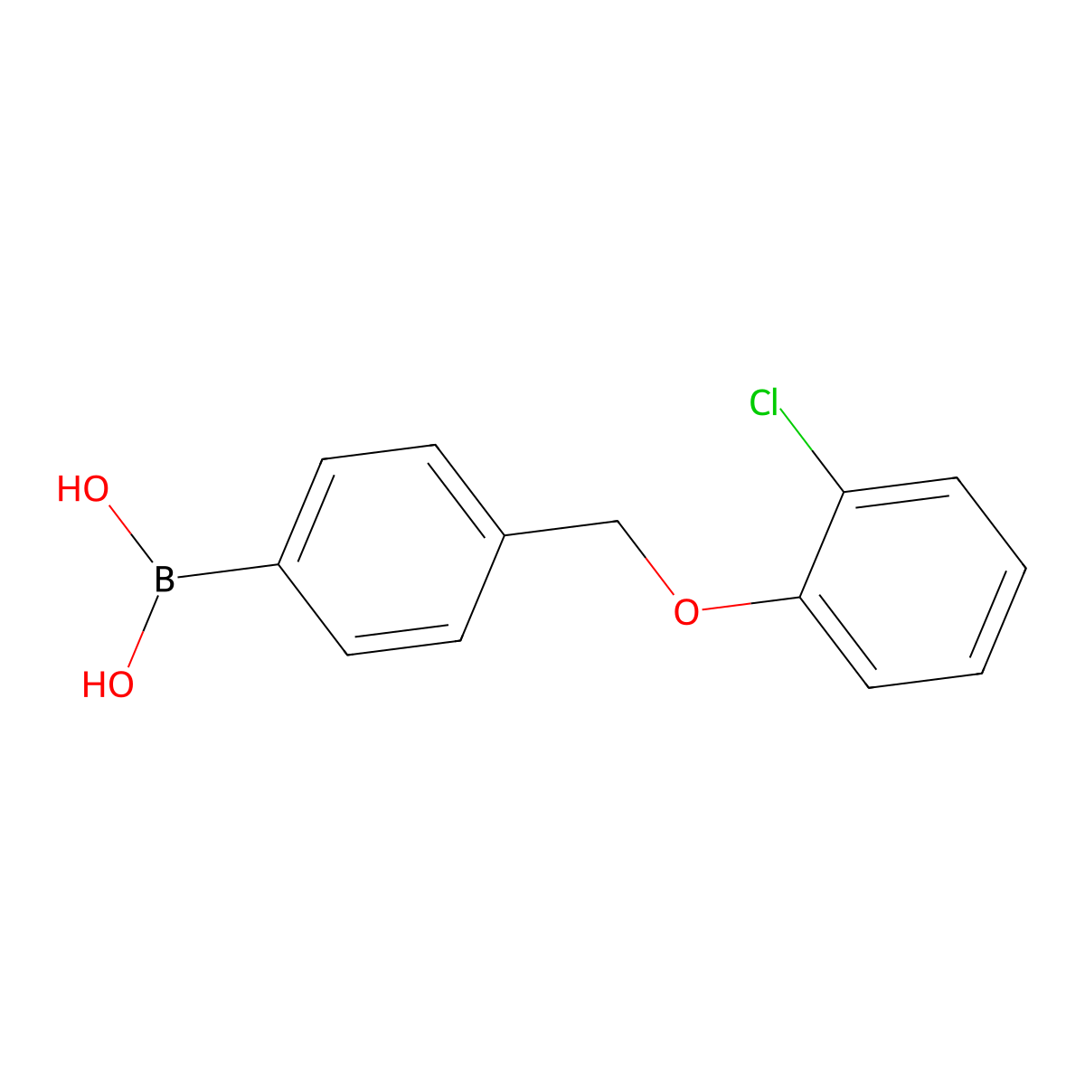 (4-((2-Chlorophenoxy)methyl)phenyl)boronic acid molecular structure, CAS 1256358-69-6