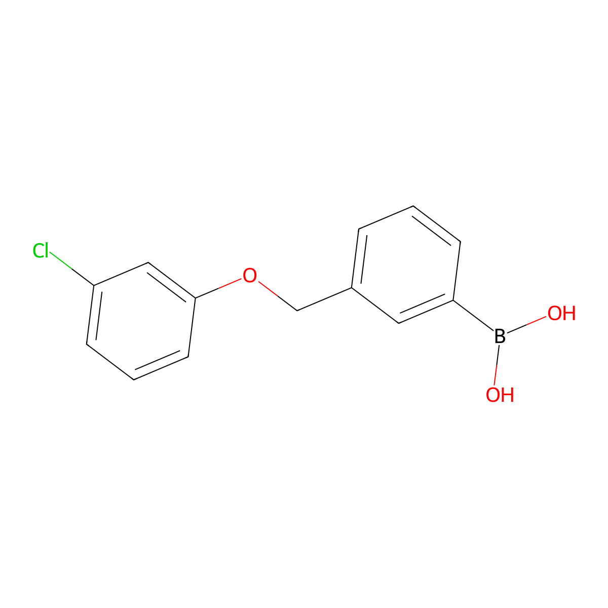 (3-((3-Chlorophenoxy)methyl)phenyl)boronic acid molecular structure, CAS 1256358-73-2