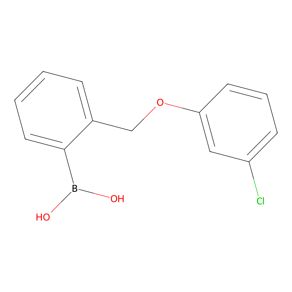 (2-((3-Chlorophenoxy)methyl)phenyl)boronic acid molecular structure, CAS 1256358-74-3
