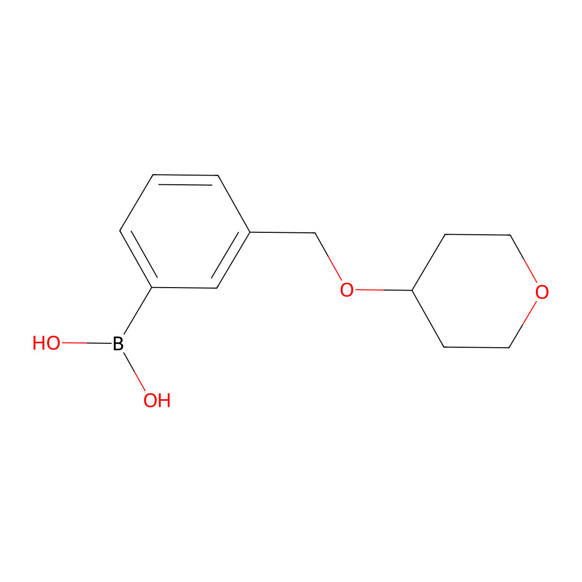 3-(Tetrahydropyran-4-yloxymethy)phenylboronic acid molecular structure, CAS 1256358-76-5