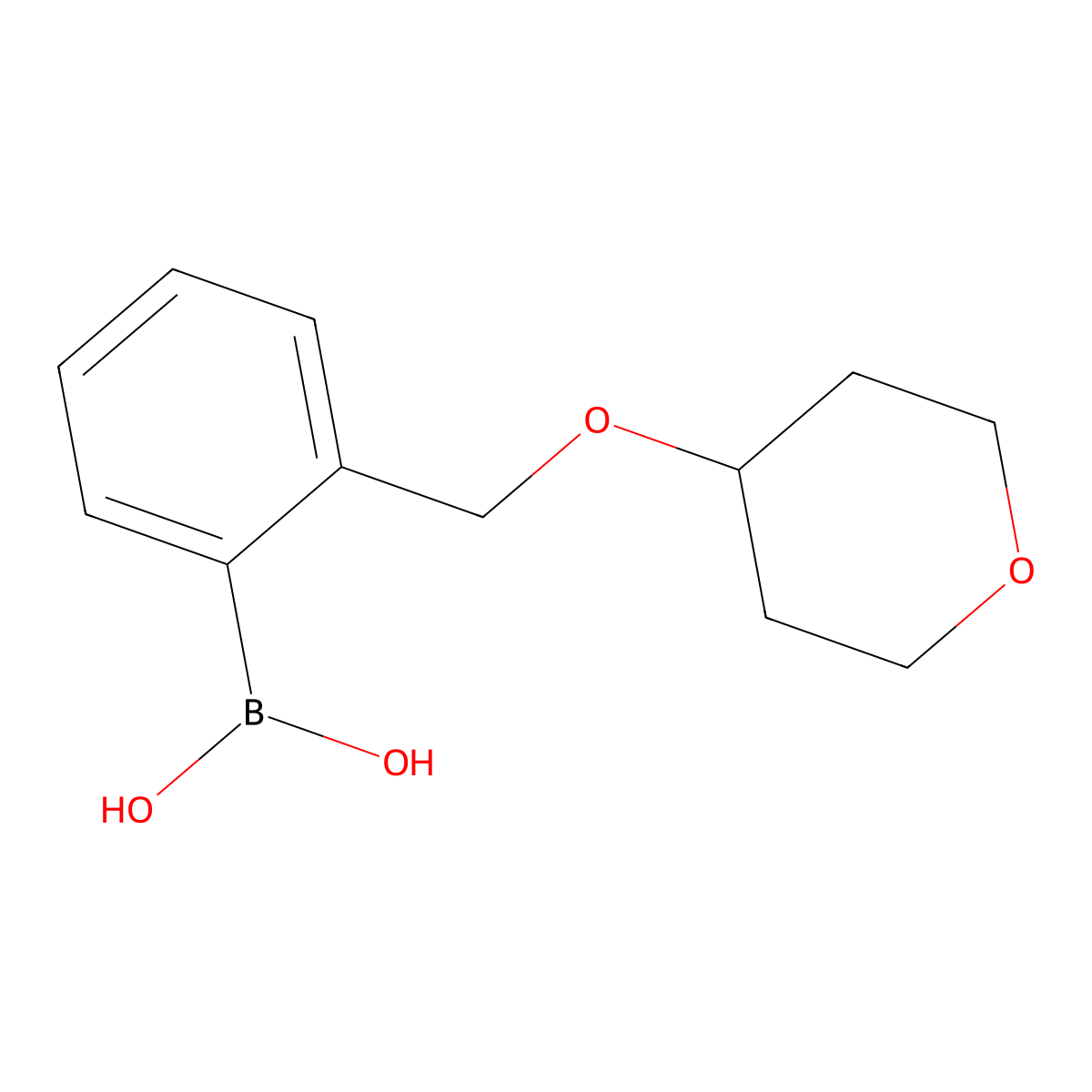 2-(Tetrahydropyran-4-yloxymethy)phenylboronic acid molecular structure, CAS 1256358-77-6
