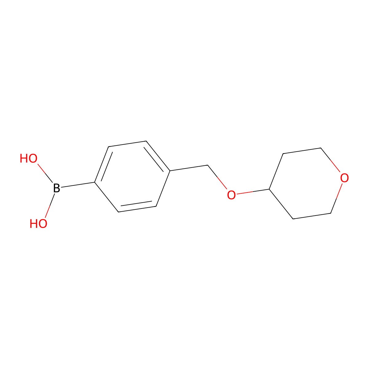4-(Tetrahydropyran-4-yloxymethy)phenylboronic acid molecular structure, CAS 1256358-78-7