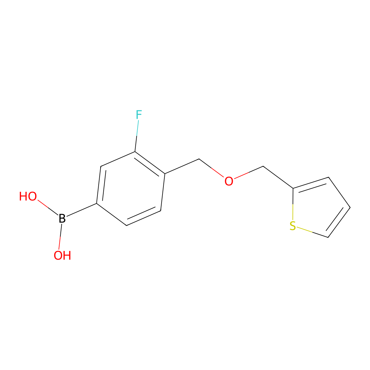 3-Fluoro-4-(thiophen-2-ylmethoxymethyl)phenylboronic acid molecular structure, CAS 1256358-79-8