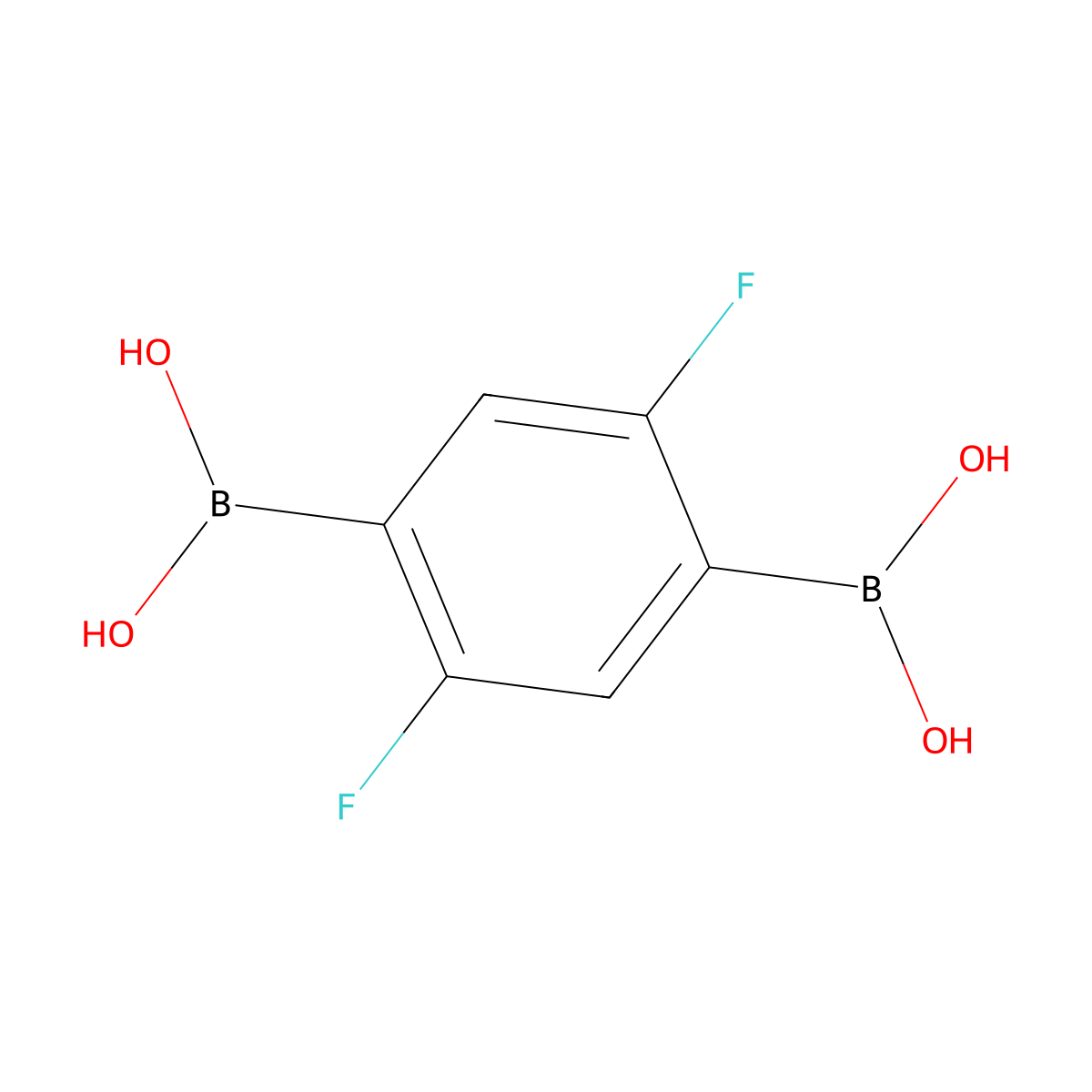 (2,5-Difluoro-1,4-phenylene)diboronic acid molecular structure, CAS 1256358-83-4