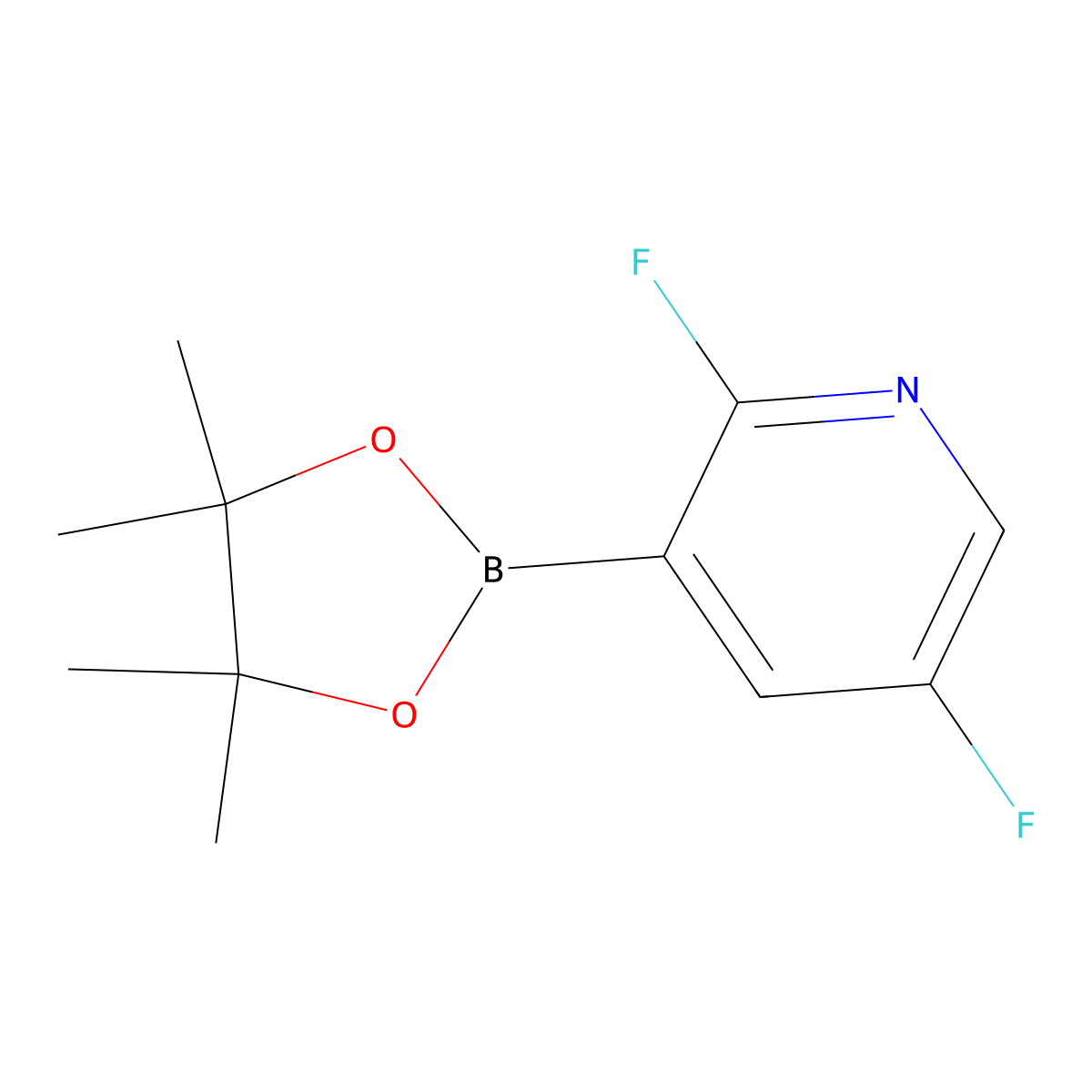 2,5-Difluoro-3-(4,4,5,5-tetramethyl-1,3,2-dioxaborolan-2-yl)pyridine molecular structure, CAS 1256358-86-7