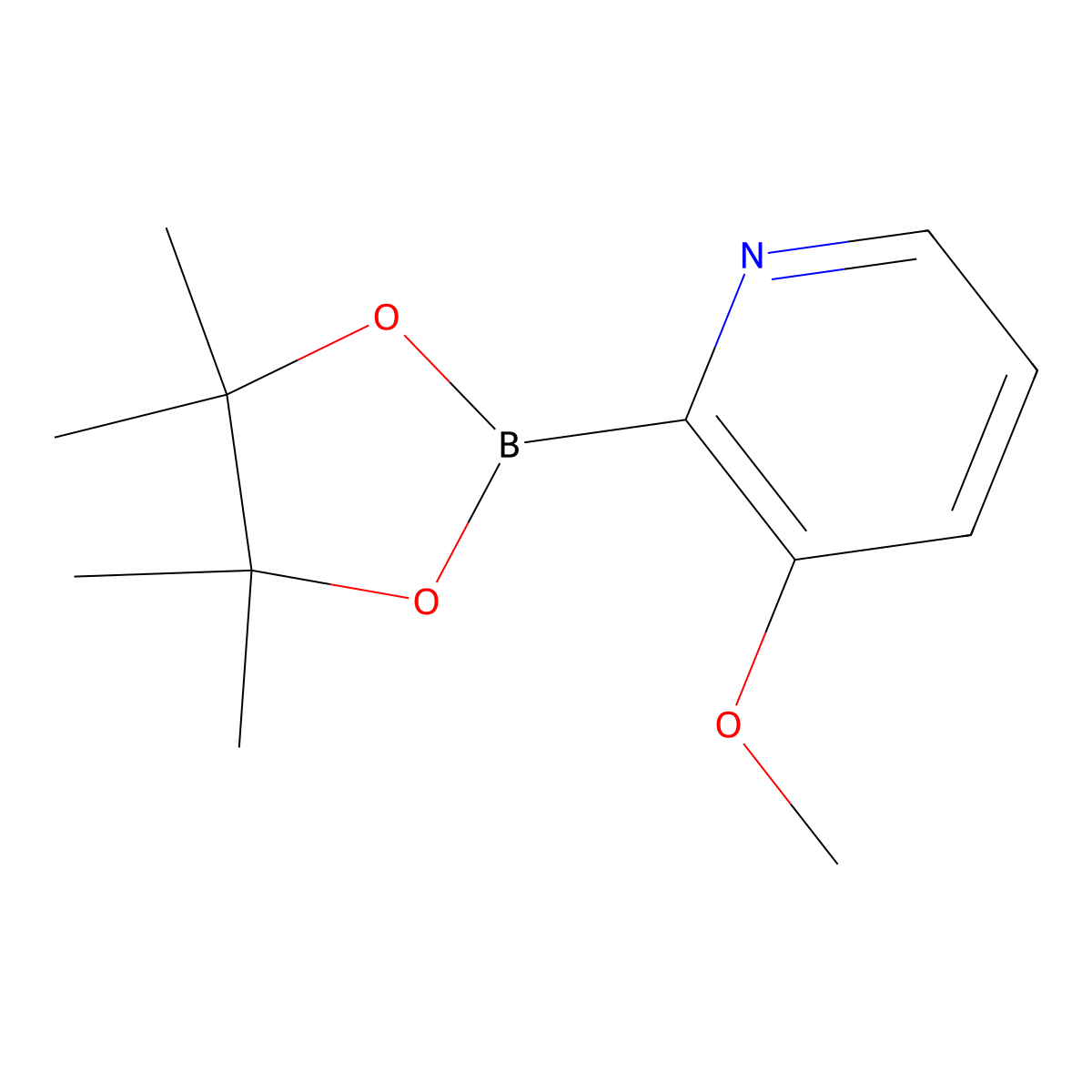 3-Methoxy-2-(4,4,5,5-tetramethyl-1,3,2-dioxaborolan-2-YL)pyridine molecular structure, CAS 1256358-87-8