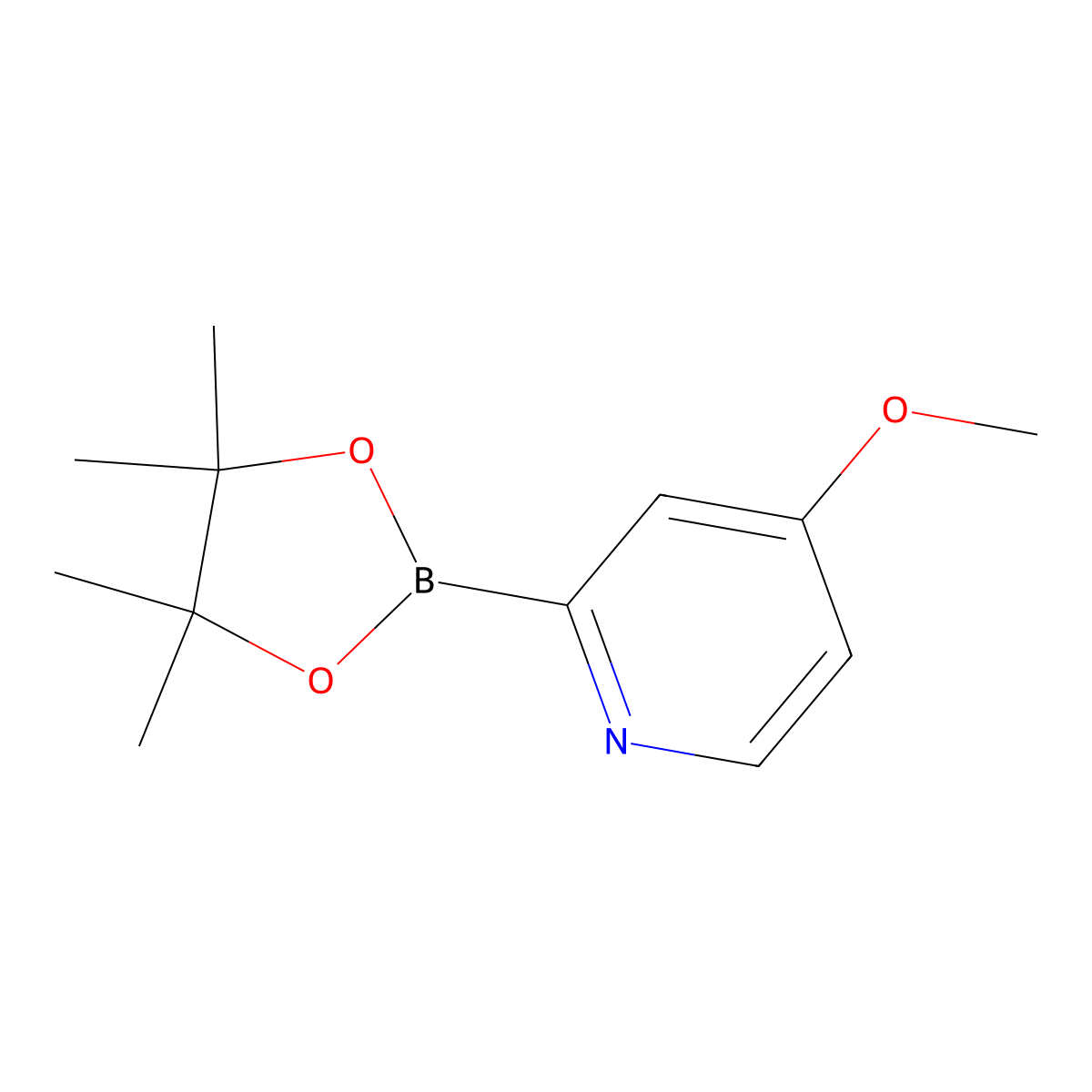 4-Methoxy-2-(4,4,5,5-tetramethyl-1,3,2-dioxaborolan-2-yl)pyridine molecular structure, CAS 1256358-88-9