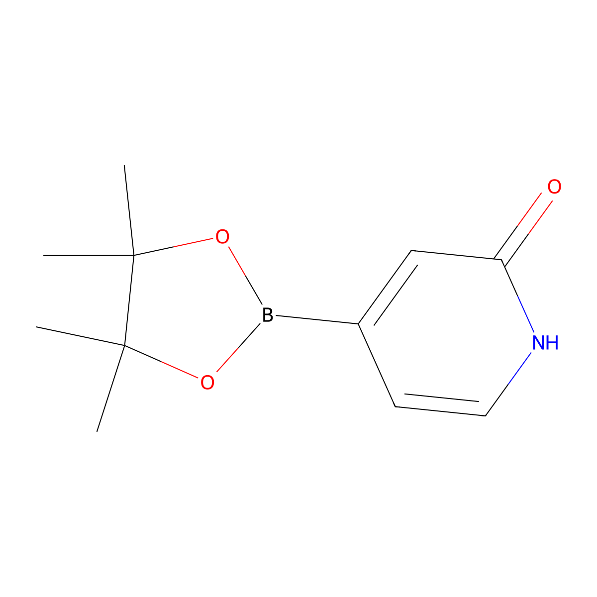2-Hydroxypyridine-4-boronic acid, pinacol ester molecular structure, CAS 1256358-90-3
