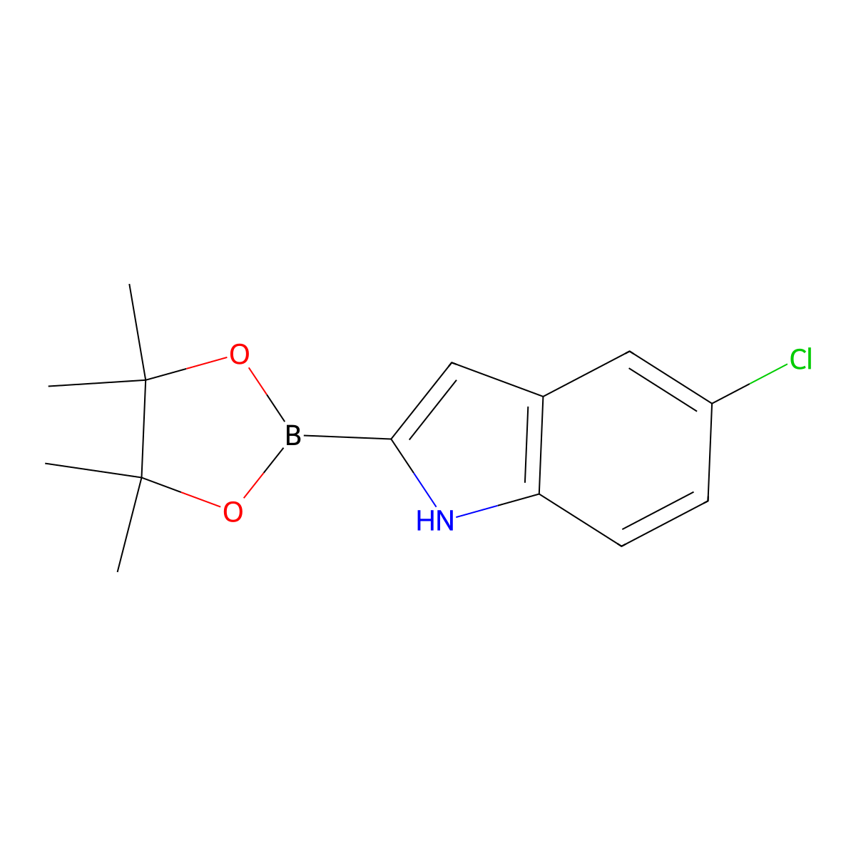 5-Chloro-2-(4,4,5,5-tetramethyl-1,3,2-dioxaborolan-2-yl)-1H-indole molecular structure, CAS 1256358-91-4