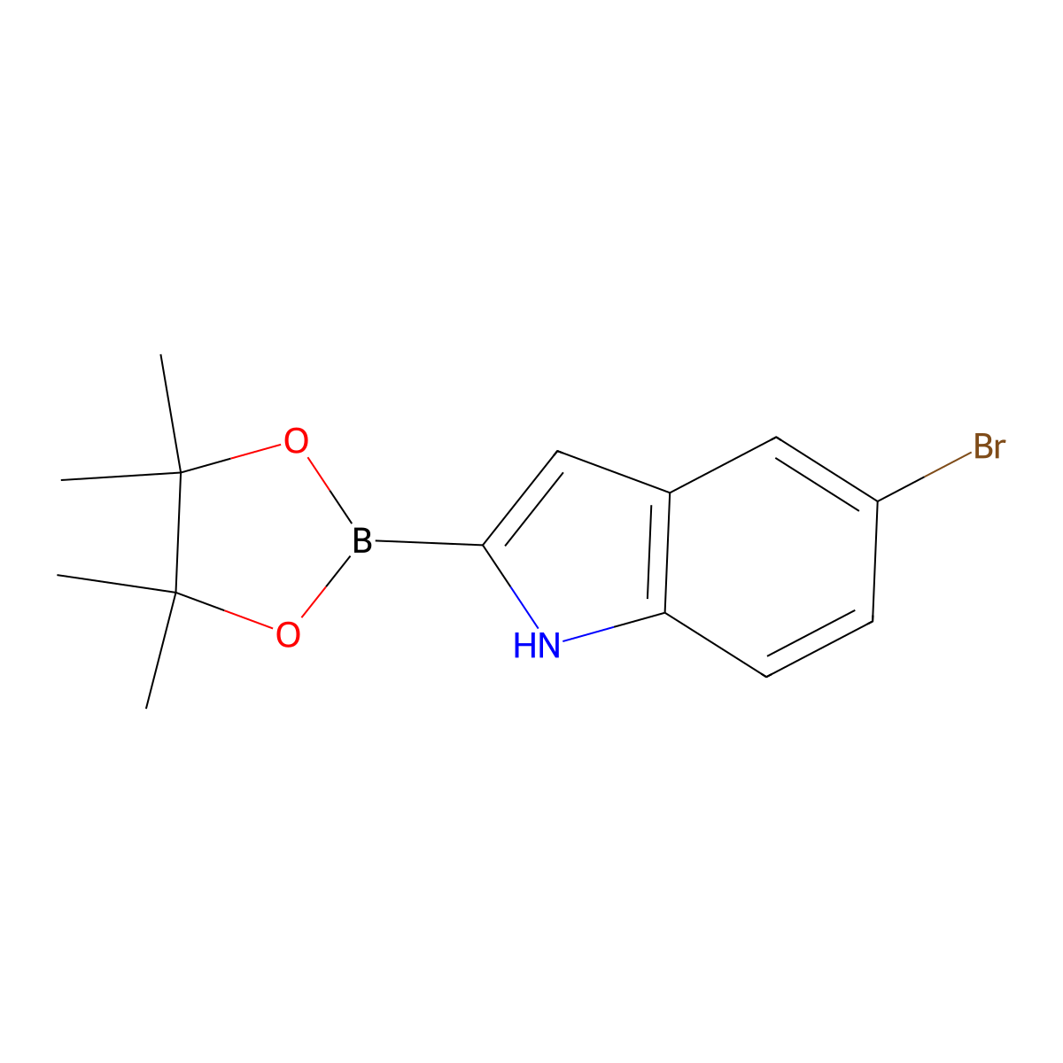5-Bromo-2-(4,4,5,5-tetramethyl-1,3,2-dioxaborolan-2-YL)-1H-indole molecular structure, CAS 1256358-92-5