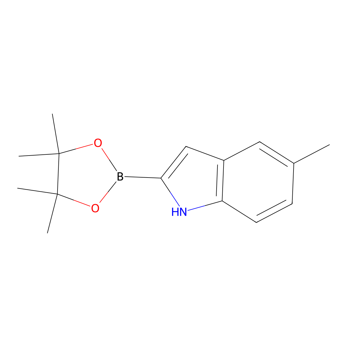 5-Methyl-2-(4,4,5,5-tetramethyl-1,3,2-dioxaborolan-2-YL)-1H-indole molecular structure, CAS 1256358-93-6