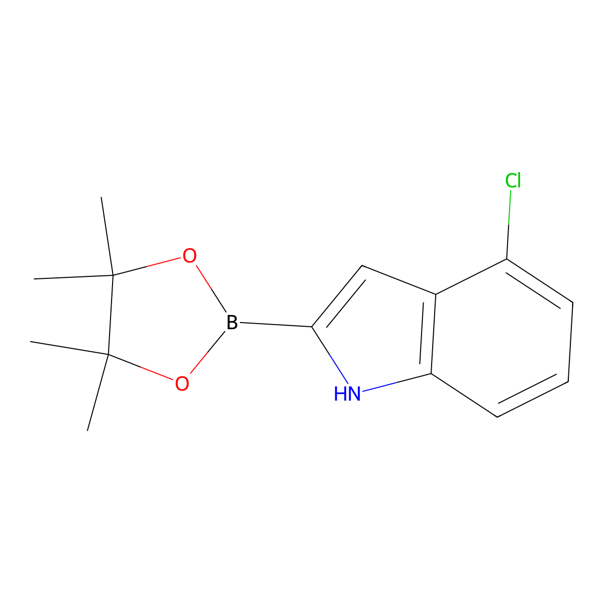 4-Chloro-2-(4,4,5,5-tetramethyl-1,3,2-dioxaborolan-2-YL)-1H-indole molecular structure, CAS 1256358-95-8