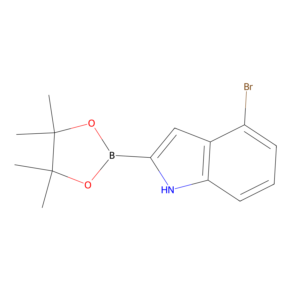 4-Bromo-2-(4,4,5,5-tetramethyl-1,3,2-dioxaborolan-2-YL)-1H-indole molecular structure, CAS 1256358-97-0