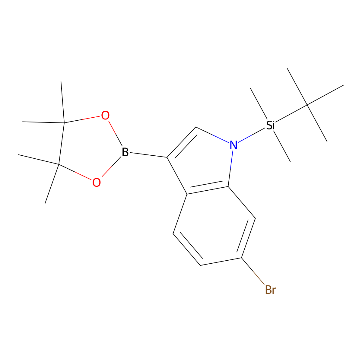 6-Bromo-1-(t-butyldimethylsilanyl)indole-3-boronic acid pinacol ester molecular structure, CAS 1256358-99-2