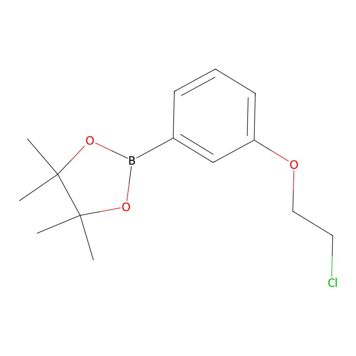 2-(3-(2-Chloroethoxy)phenyl)-4,4,5,5-tetramethyl-1,3,2-dioxaborolane molecular structure, CAS 1256359-00-8