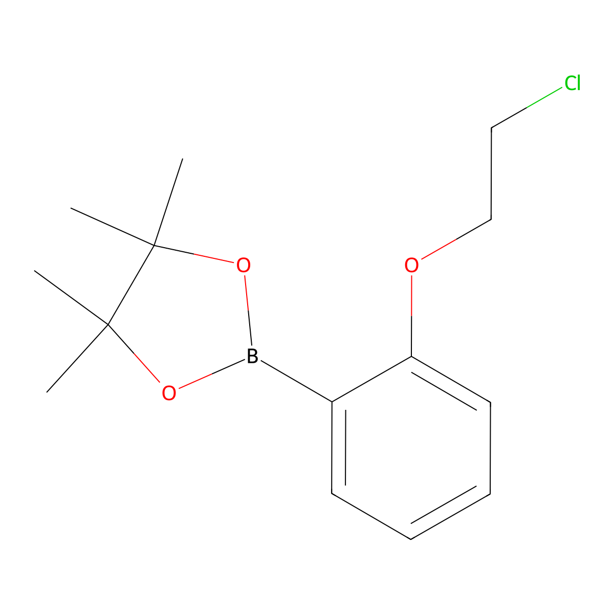 2-(2-(2-Chloroethoxy)phenyl)-4,4,5,5-tetramethyl-1,3,2-dioxaborolane molecular structure, CAS 1256359-02-0