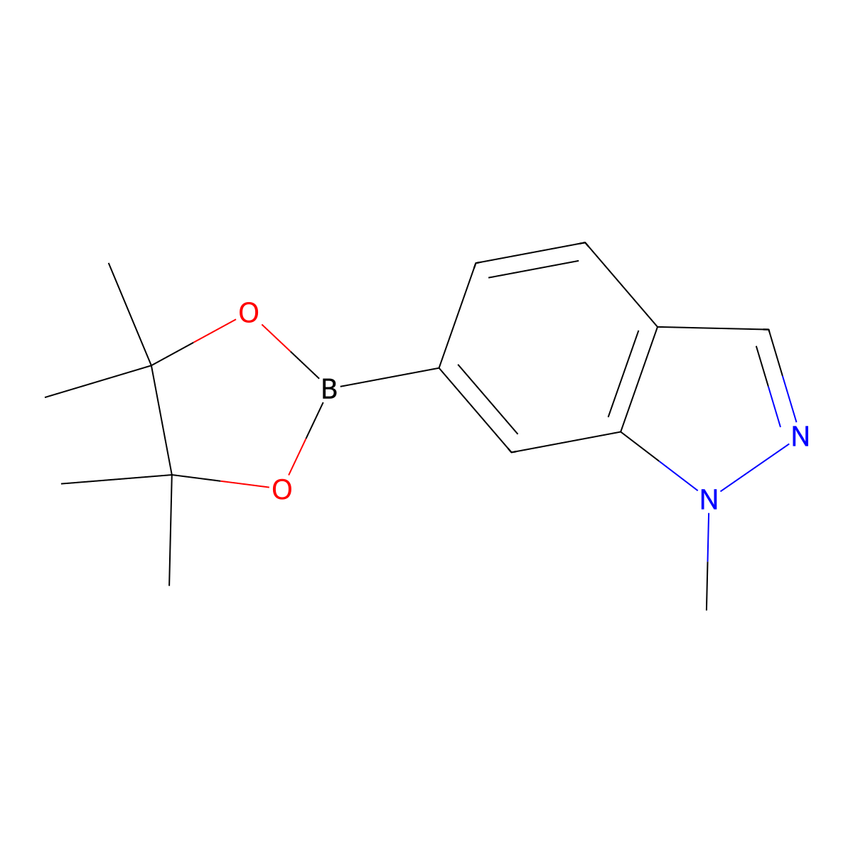 1-Methyl-6-(4,4,5,5-tetramethyl-1,3,2-dioxaborolan-2-yl)-1H-indazole molecular structure, CAS 1256359-09-7