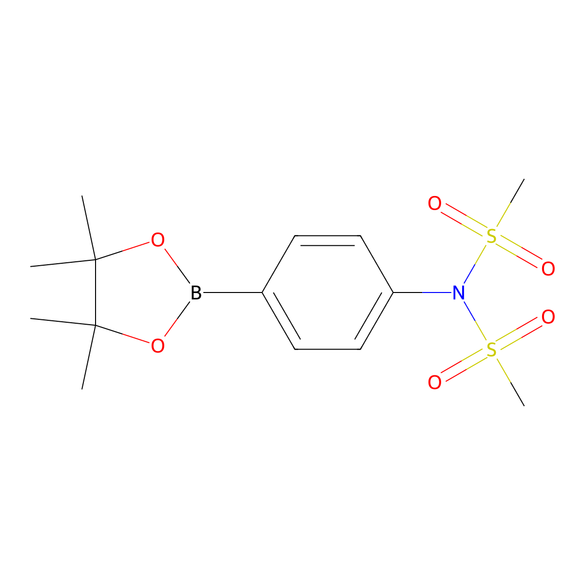 N-(Methylsulfonyl)-N-(4-(4,4,5,5-tetramethyl-1,3,2-dioxaborolan-2-yl)phenyl)methanesulfonamide molecular structure, CAS 1256359-12-2