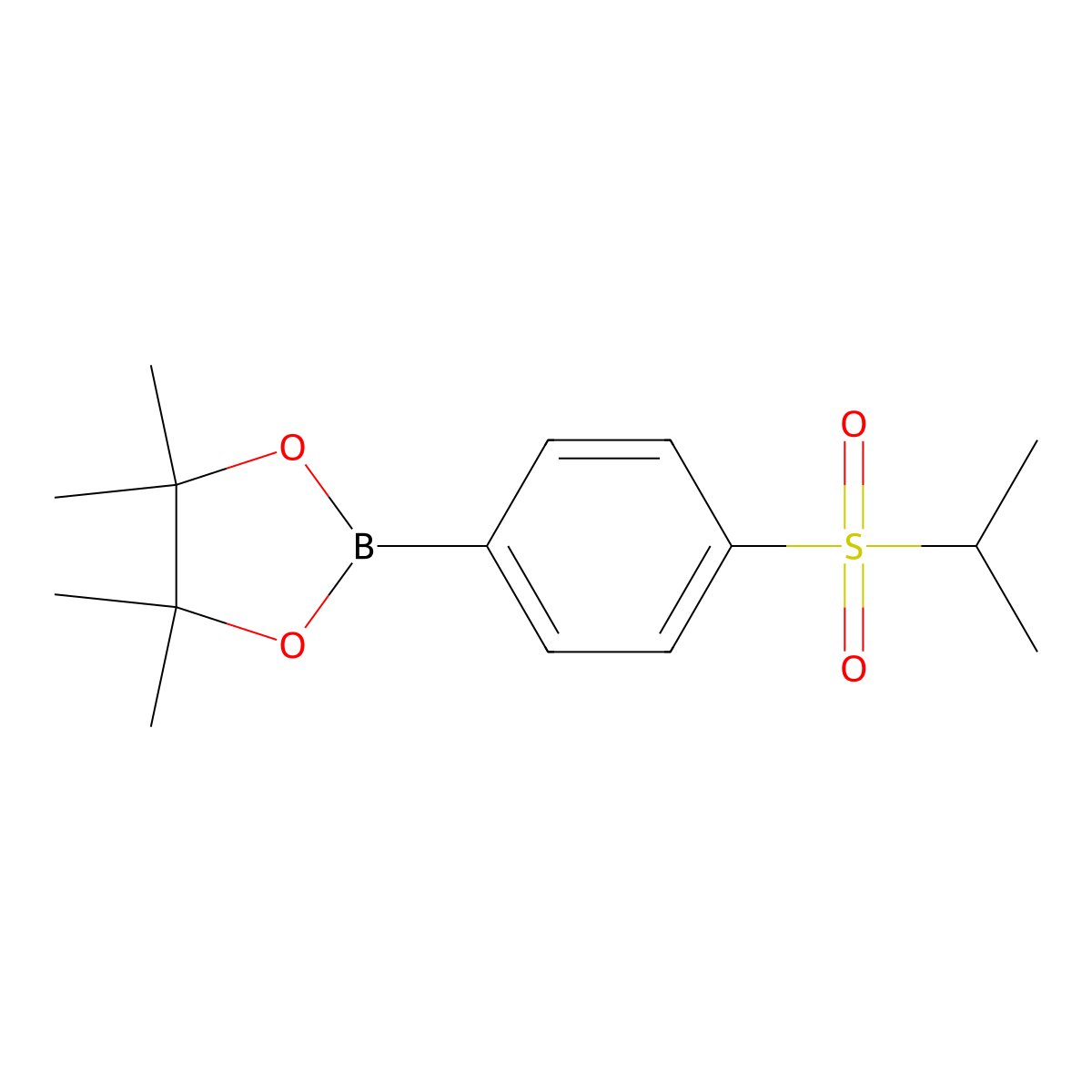 2-(4-(Isopropylsulfonyl)phenyl)-4,4,5,5-tetramethyl-1,3,2-dioxaborolane molecular structure, CAS 1256359-13-3