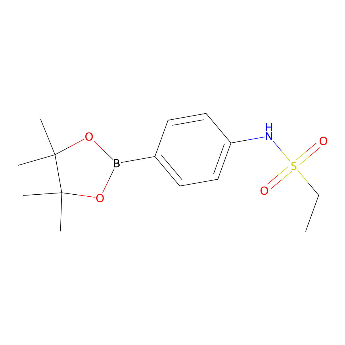 N-(4-(4,4,5,5-Tetramethyl-1,3,2-dioxaborolan-2-yl)phenyl)ethanesulfonamide molecular structure, CAS 1256359-16-6