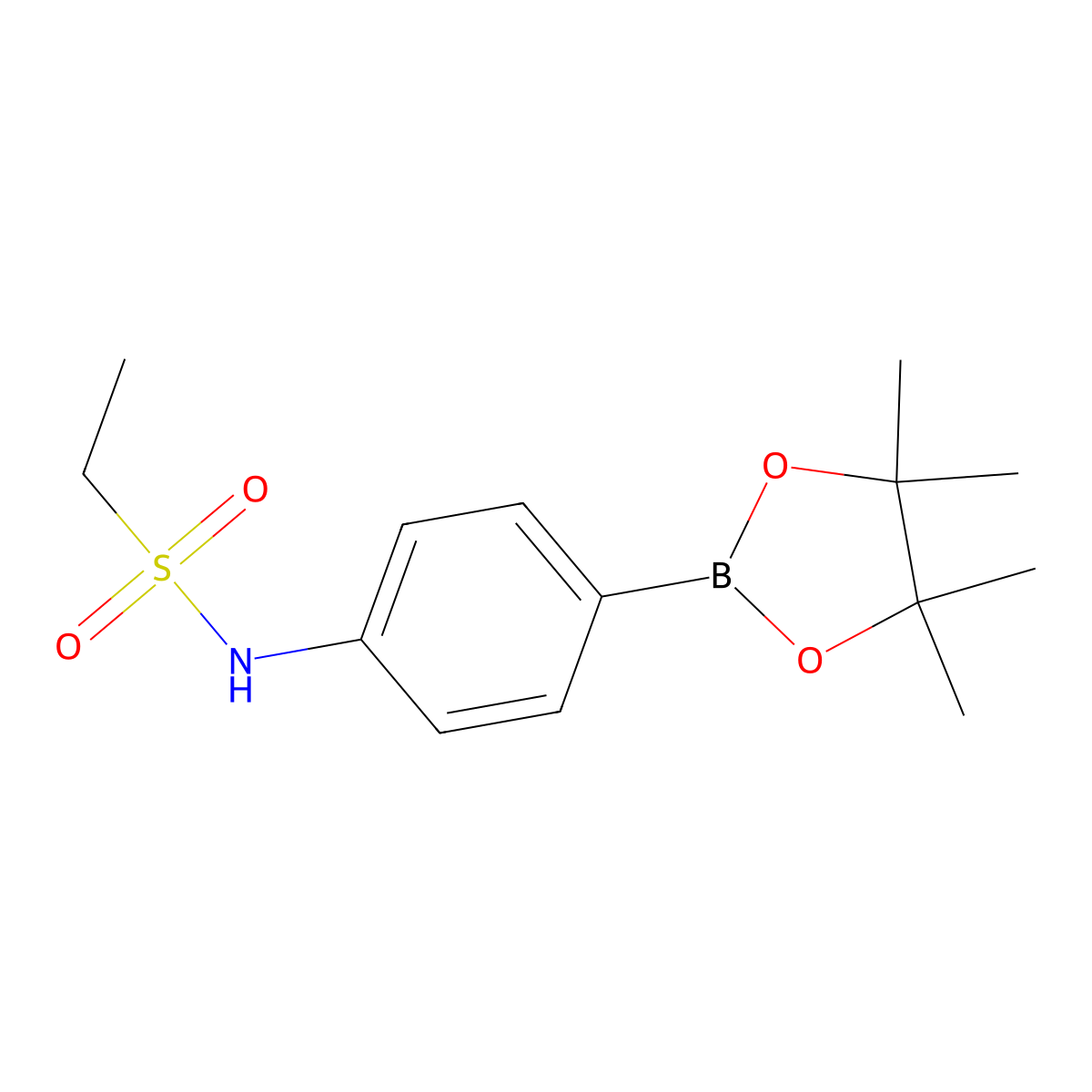 N-(4-(4,4,5,5-Tetramethyl-1,3,2-dioxaborolan-2-yl)phenyl)ethanesulfonamide molecular structure, CAS 1256359-16-6