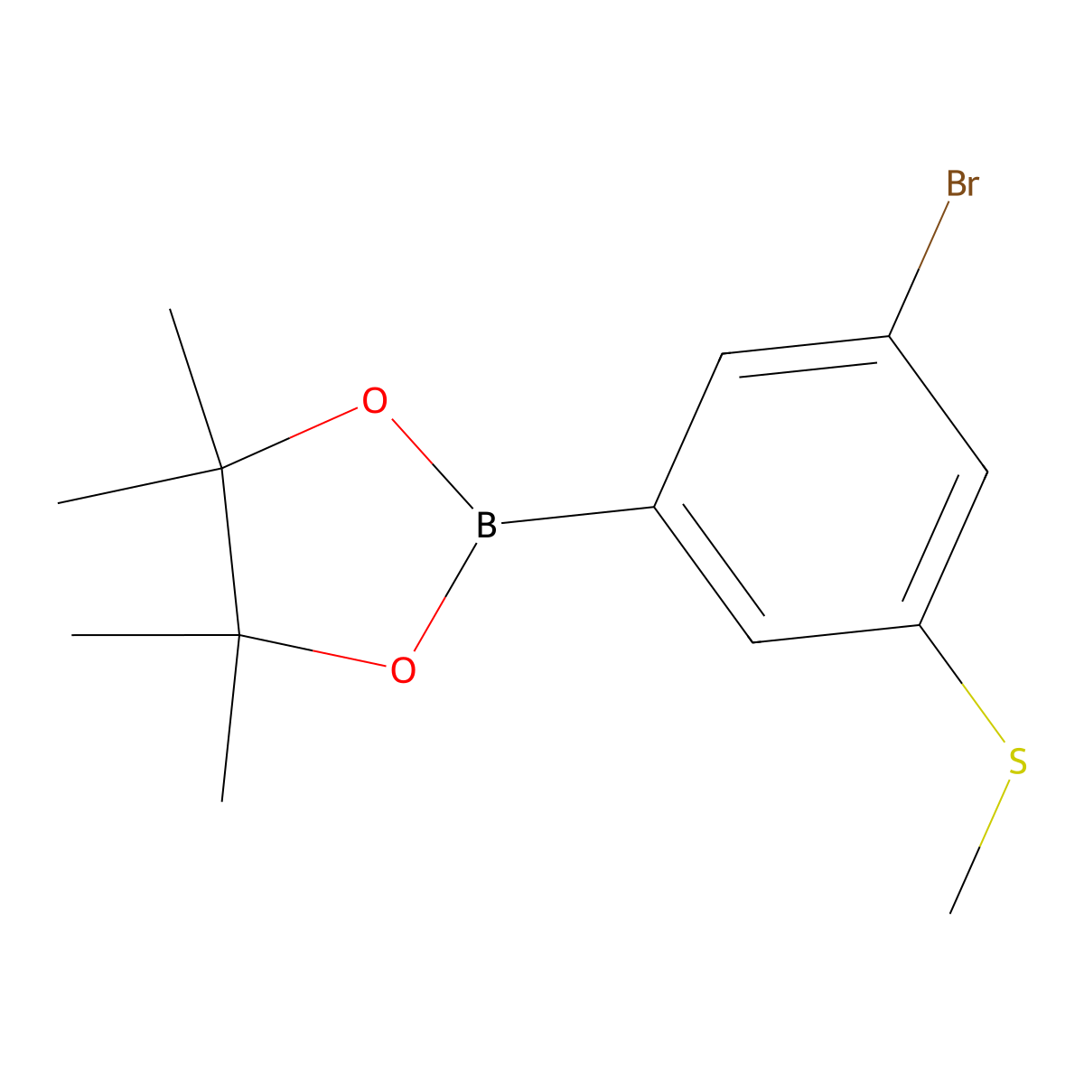 2-(3-Bromo-5-(methylthio)phenyl)-4,4,5,5-tetramethyl-1,3,2-dioxaborolane molecular structure, CAS 1256359-20-2