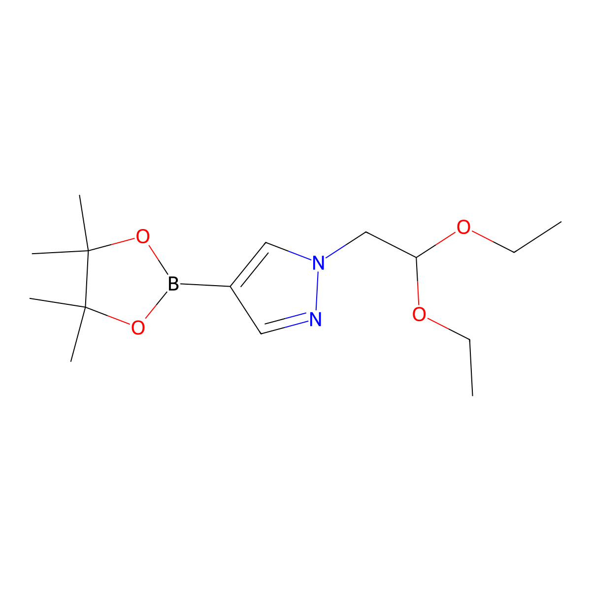 1-(2,2-diethoxyethyl)-4-(4,4,5,5-tetramethyl-1,3,2-dioxaborolan-2-yl)-1H-pyrazole molecular structure, CAS 1256359-25-7