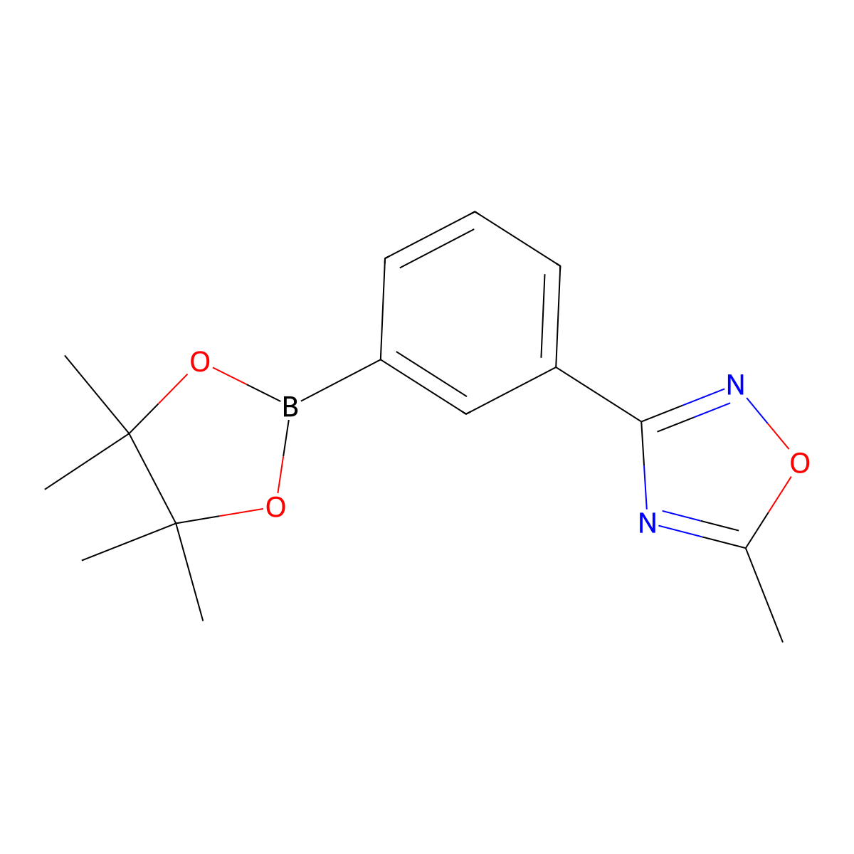5-Methyl-3-(3-(4,4,5,5-tetramethyl-1,3,2-dioxaborolan-2-yl)phenyl)-1,2,4-oxadiazole molecular structure, CAS 1256359-28-0