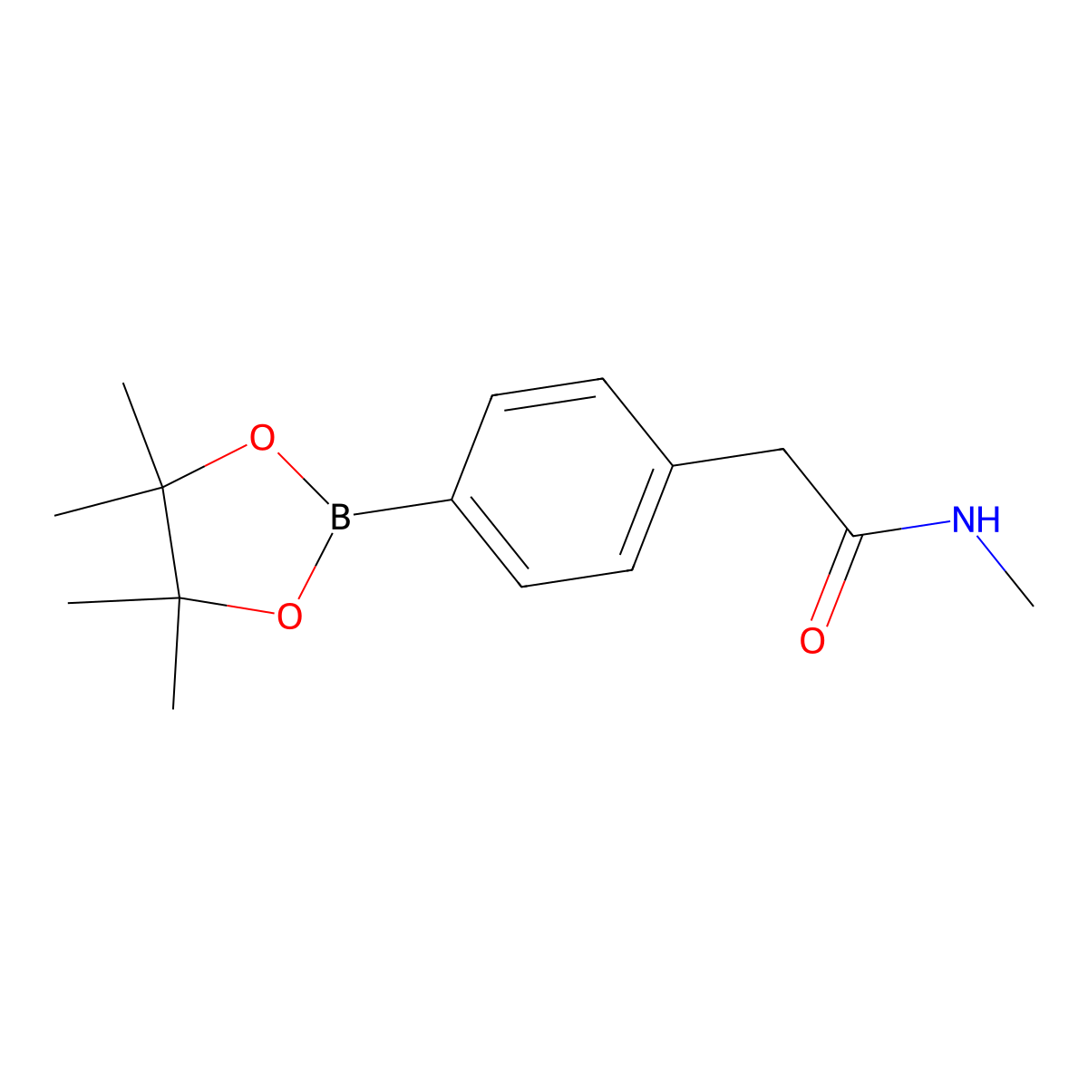 N-Methyl-2-(4-(4,4,5,5-tetramethyl-1,3,2-dioxaborolan-2-yl)phenyl)acetamide molecular structure, CAS 1256359-34-8