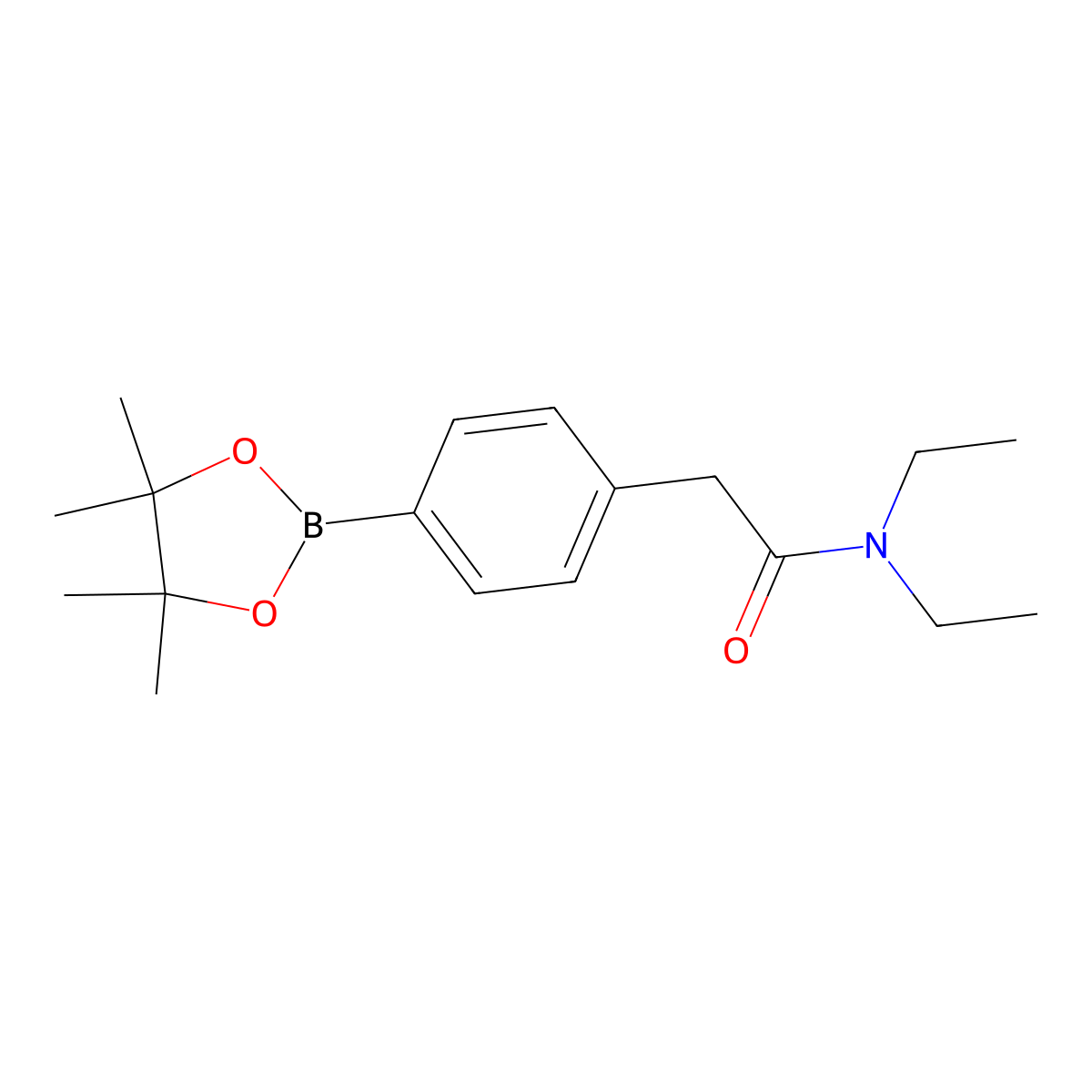 N,N-Diethyl-2-(4-(4,4,5,5-tetramethyl-1,3,2-dioxaborolan-2-yl)phenyl)acetamide molecular structure, CAS 1256359-81-5
