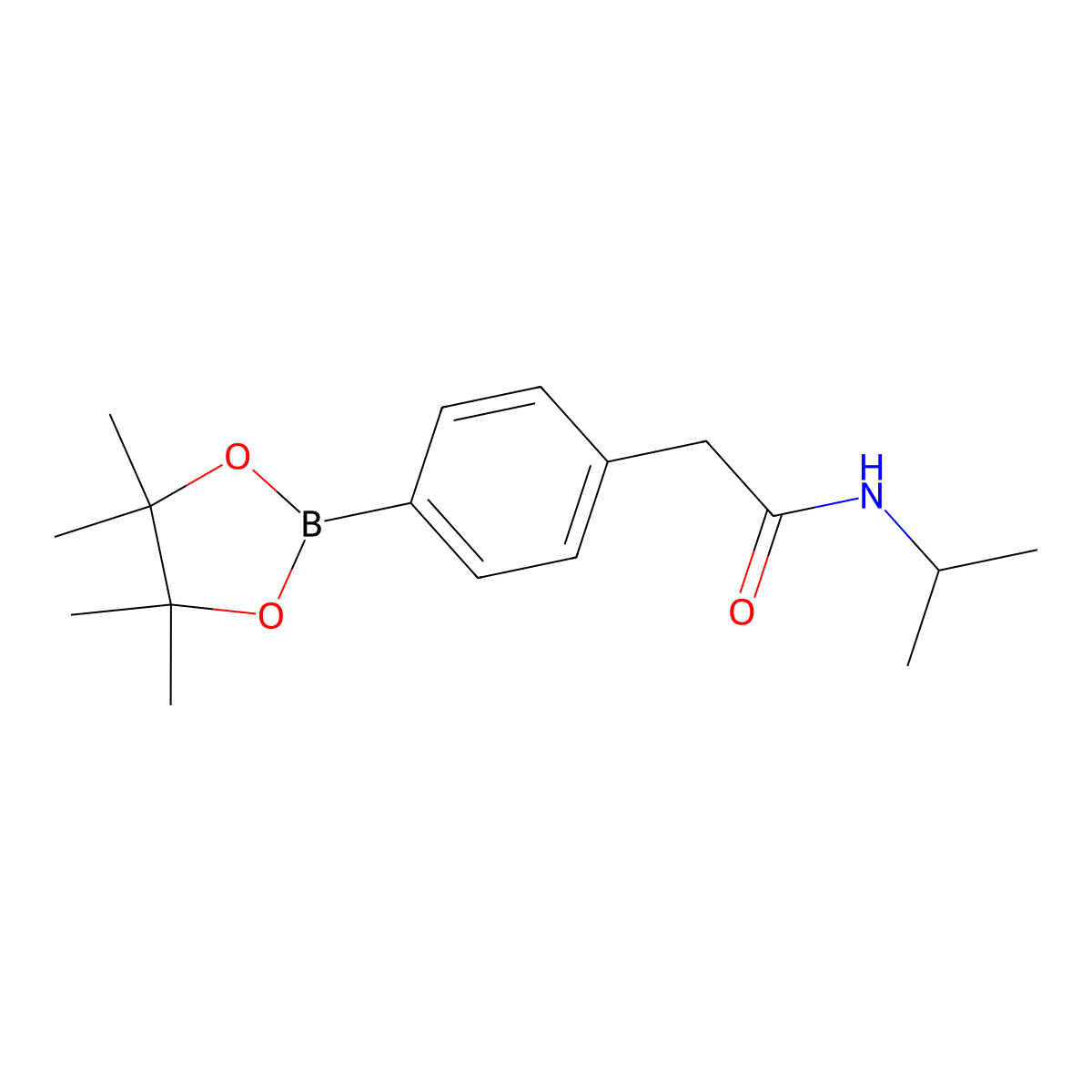 N-Isopropyl-2-(4-(4,4,5,5-tetramethyl-1,3,2-dioxaborolan-2-yl)phenyl)acetamide molecular structure, CAS 1256359-82-6