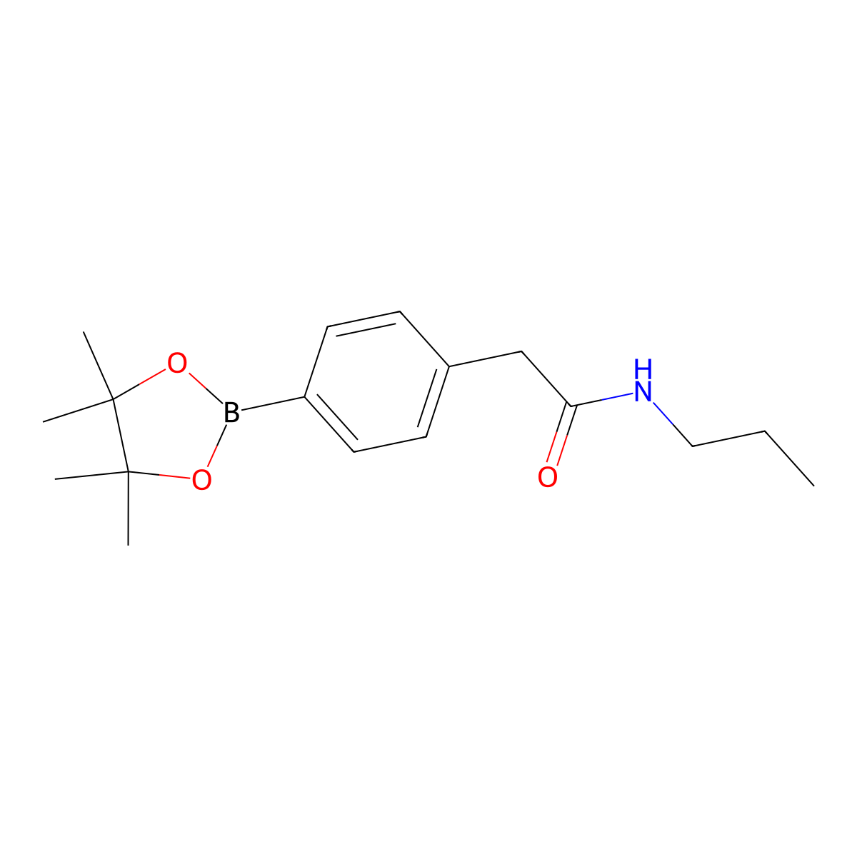 N-propyl-2-[4-(4,4,5,5-tetramethyl-1,3,2-dioxaborolan-2-yl)phenyl]acetamide molecular structure, CAS 1256359-84-8