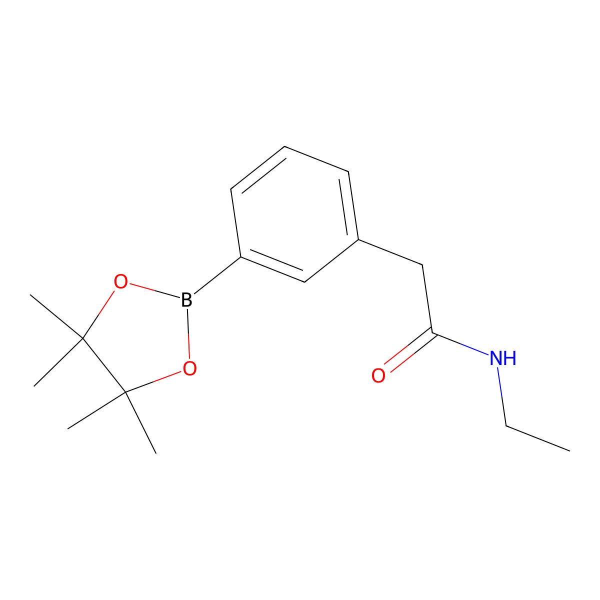 N-Ethyl-2-(3-(4,4,5,5-tetramethyl-1,3,2-dioxaborolan-2-yl)phenyl)acetamide molecular structure, CAS 1256359-87-1