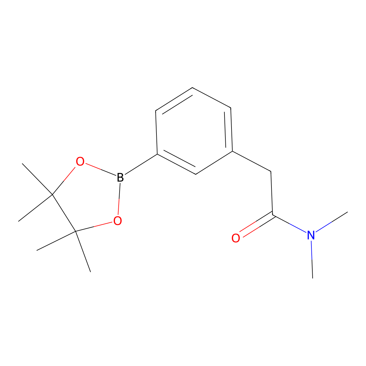 N,N-dimethyl-2-[3-(4,4,5,5-tetramethyl-1,3,2-dioxaborolan-2-yl)phenyl]acetamide molecular structure, CAS 1256359-89-3