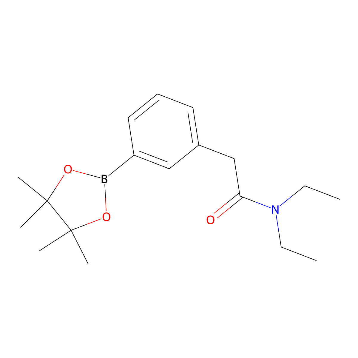N,N-diethyl-2-[3-(4,4,5,5-tetramethyl-1,3,2-dioxaborolan-2-yl)phenyl]acetamide molecular structure, CAS 1256359-90-6