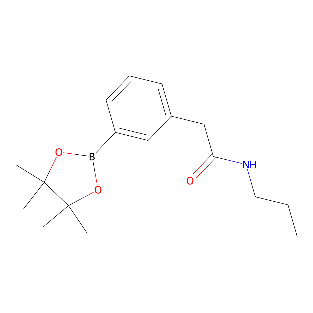 N-propyl-2-[3-(4,4,5,5-tetramethyl-1,3,2-dioxaborolan-2-yl)phenyl]acetamide molecular structure, CAS 1256359-91-7