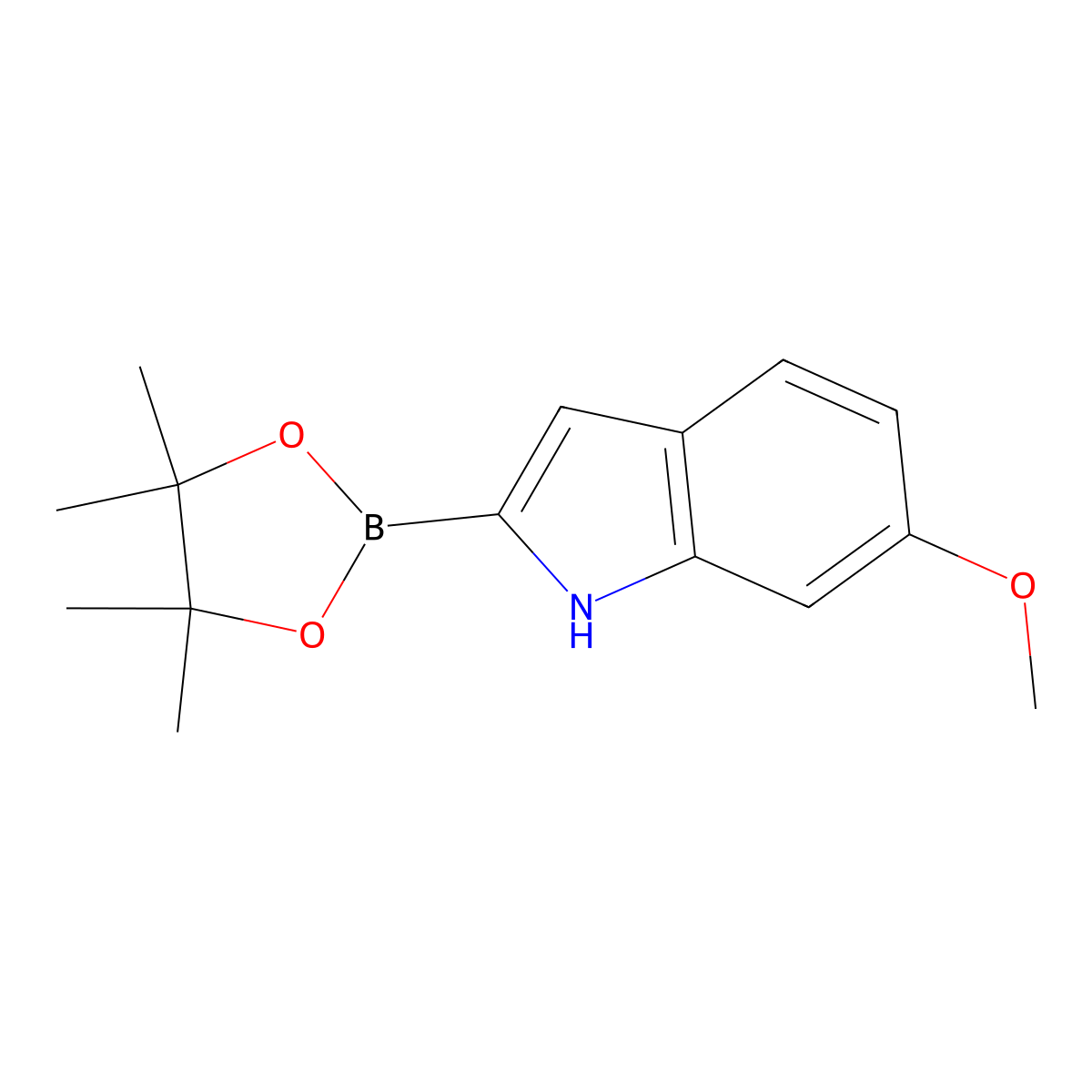 6-Methoxy-2-(4,4,5,5-tetramethyl-1,3,2-dioxaborolan-2-YL)-1H-indole molecular structure, CAS 1256359-95-1